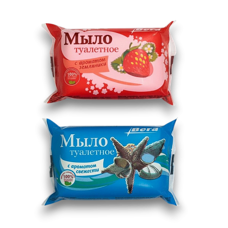 Мыло туалетное 100 г. в цветной упак.