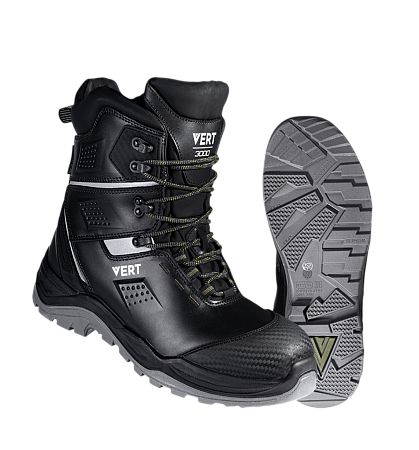Ботинки VERT высокий берец с КП и КС нат. мех кожаные ПУ/ТПУ