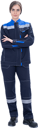 Костюм РАЦИОНАЛИЗАТОР летний, синий-василек, 100% х/б, женский (куртка, брюки)