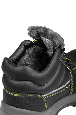 Ботинки СПЕЦ® кожаные с МП иск. мех на ПУ/ПУ