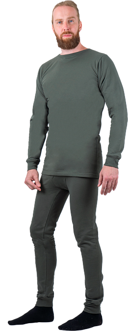 Белье мужское утепленное фуфайка кальсоны цвет хаки, (Бел 301)