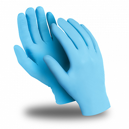 Перчатки ЭКСПЕРТ (DG-081), винил 0.08 мм, неопудренные, цвет синий