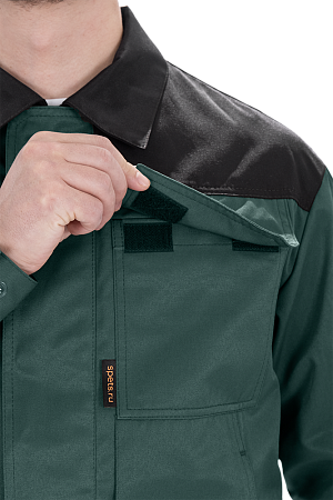 Костюм ТЕХНИК 2 летний, т/зеленый-черный (Куртка, полукомбинезон)