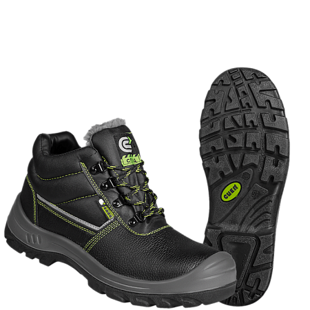 Ботинки СПЕЦ® кожаные иск. мех на ПУ/ПУ