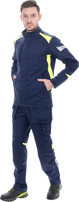 Куртка ACTIVE FLEX / АКТИВ ФЛЕКС, летняя, т.синий-флуоресцентный желтый