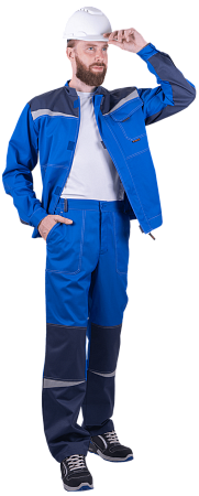 Костюм КМ-10 ЛЮКС летний, василек-т.синий (Куртка+брюки)