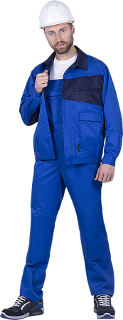 Костюм СПЕЦИАЛИСТ-2 летний, василек-т/синий (Куртка+полукомбинезон)