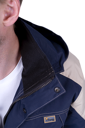 Куртка-штормовка РЕСПЕКТ, синий-бежевый