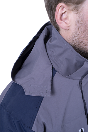 Куртка-штормовка РЕСПЕКТ, серый-т/синий
