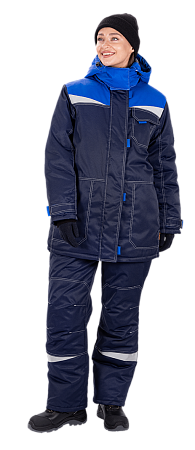 Костюм КМ-10 ЛЮКС зимний 3-4 класс, синий-василек, женский