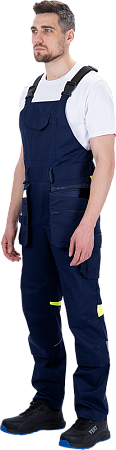 Полукомбинезон ACTIVE FLEX / АКТИВ ФЛЕКС летний, т.синий-флуоресцентный желтый