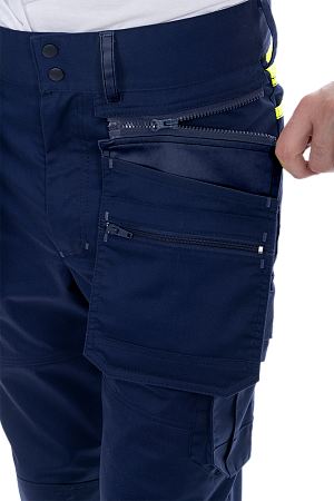 Брюки ACTIVE FLEX / АКТИВ ФЛЕКС, летние, т.синий-флуоресцентный желтый