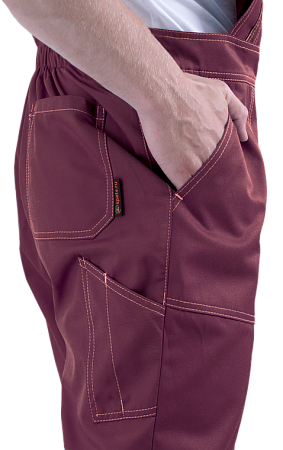 Костюм КМ-10 ЛЮКС летний, бордовый-желтый-черный (Куртка+полукомбинезон)