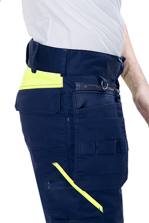 Брюки ACTIVE FLEX / АКТИВ ФЛЕКС, летние, т.синий-флуоресцентный желтый