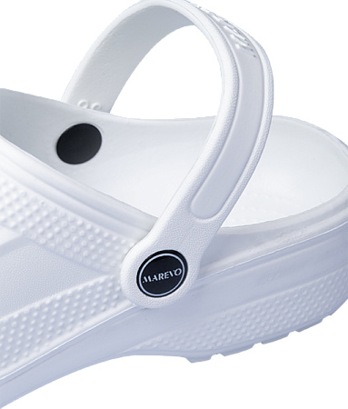 Туфли летние ЭВА (сабо) с перфорацией и ремешком (белые)