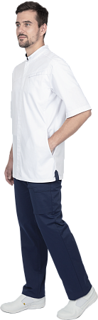 Блуза ЛОРД с коротким рукавом, бело-синяя