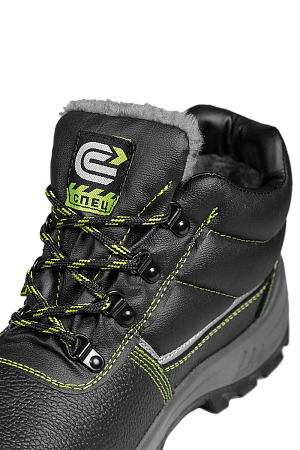 Ботинки СПЕЦ® кожаные с МП иск. мех на ПУ/ПУ