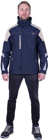 Куртка-штормовка РЕСПЕКТ, синий-бежевый